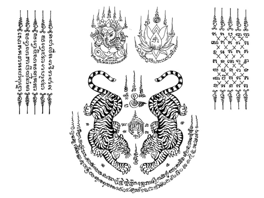 Tatuajes tailandeses budistas sagrados
