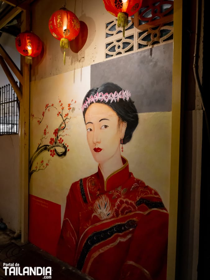 Mural artístico en Khlong Ong Ang de Bangkok