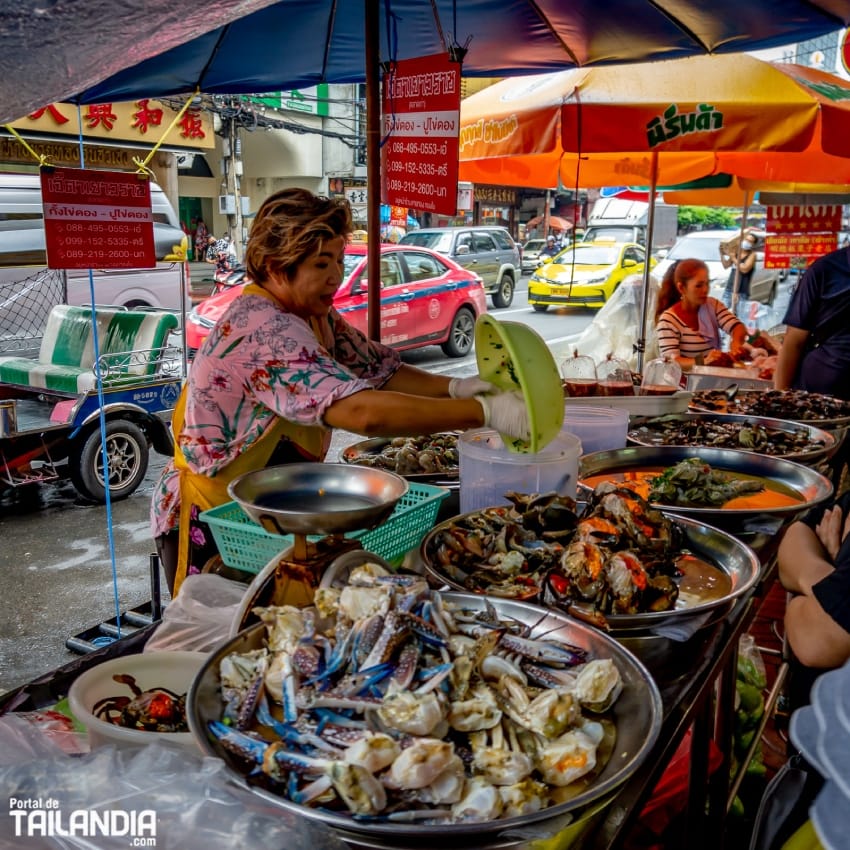 Marisco callejero en Yaowarat
