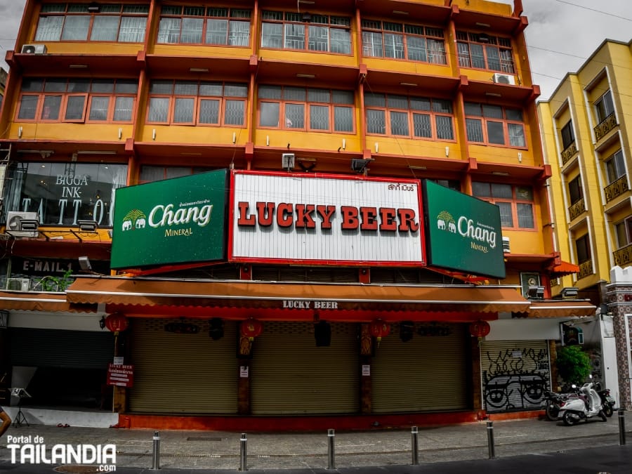 Lucky Beer en Khao san road Bangkok