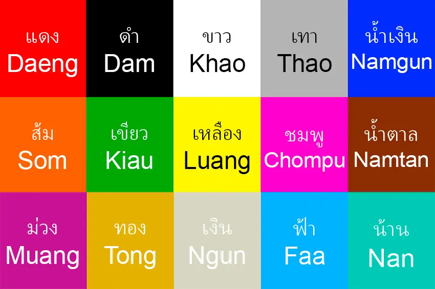 Colores en tailandés