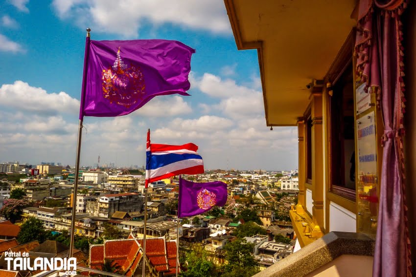 Vistas desde el monte dorado de Bangkok