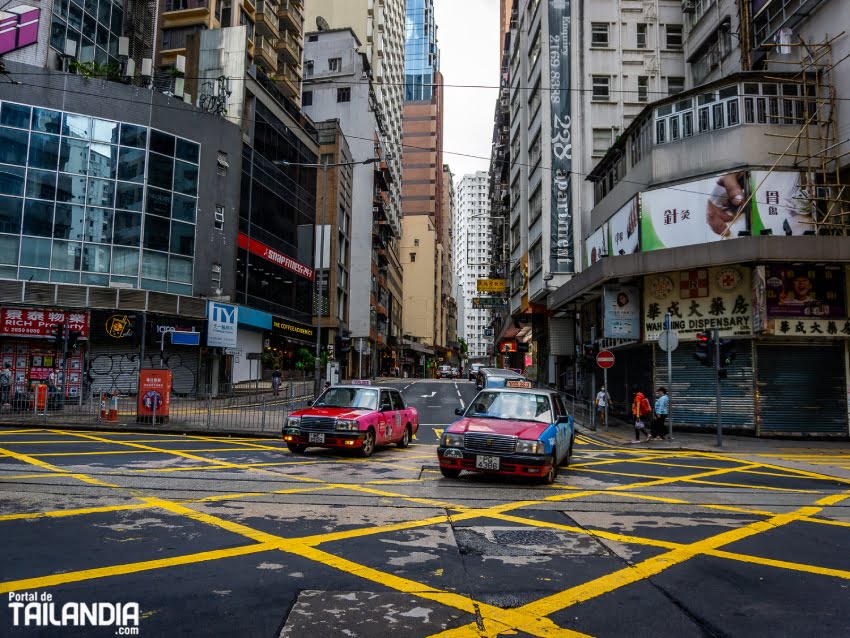 Taxis en la isla de Hong Kong