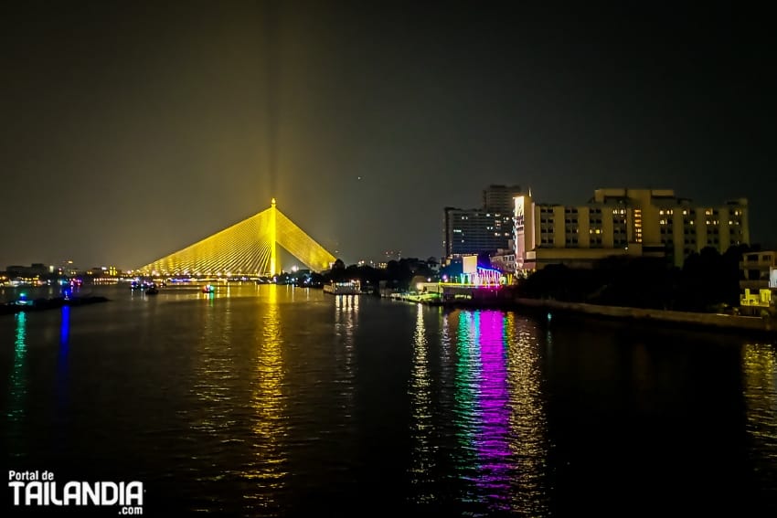 Puente Rama VIII, un ícono de Bangkok sobre el río Chao Phraya
