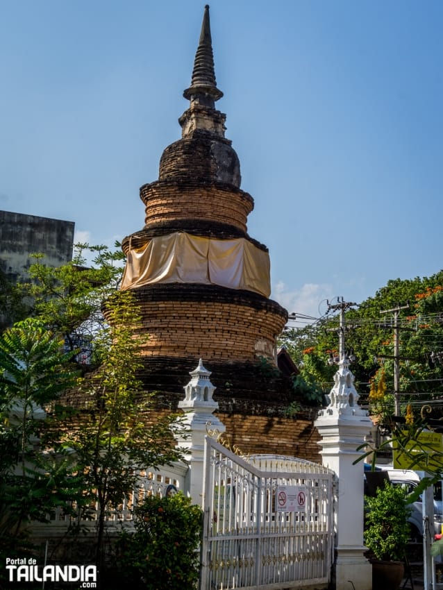 Pagoda del templo Wat Inthakhin Sadue Muang