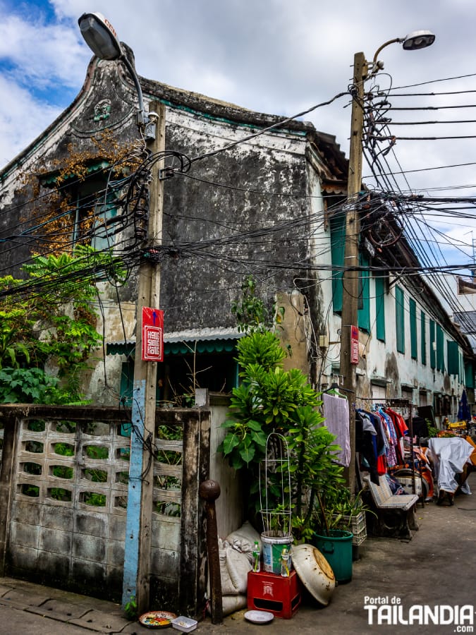 Casas antiguas en Talad Noi de Bangkok