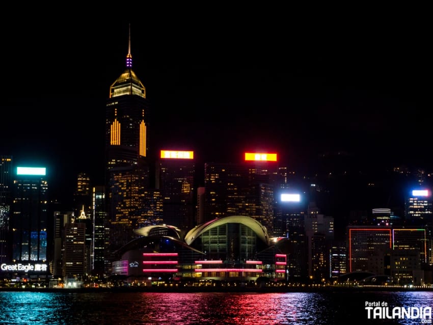 Vista de la bahía de Hong Kong