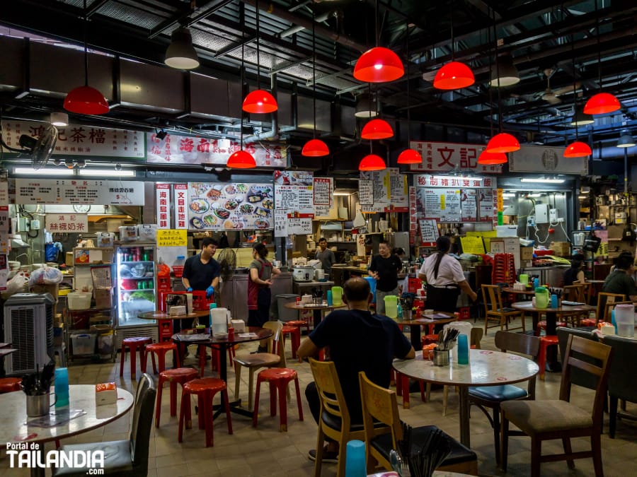 Haiphong Road, el mercado de comida callejera en Hong Kong