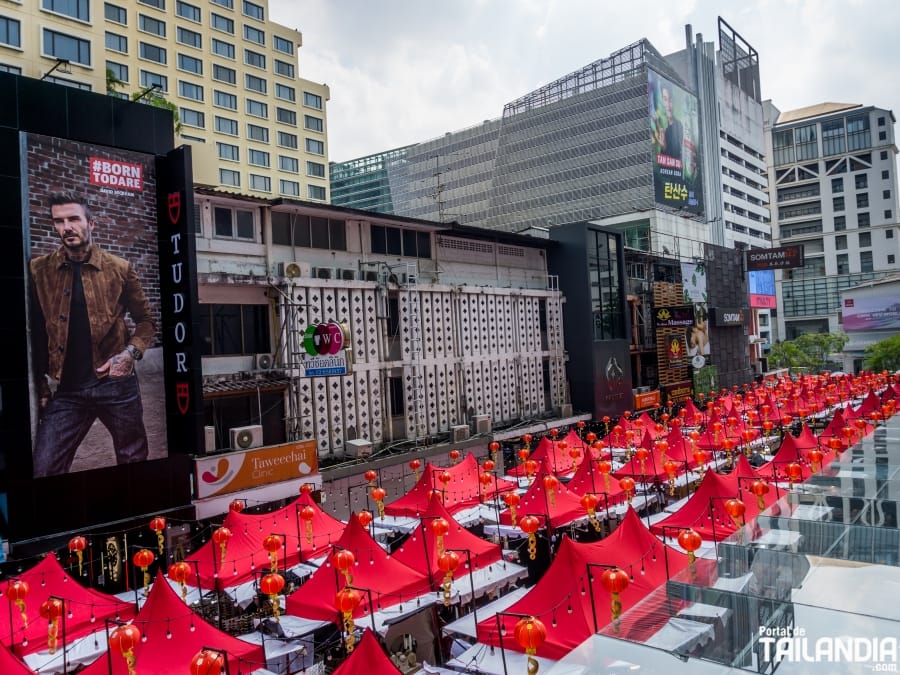 Tiendas en el centro de Bangkok