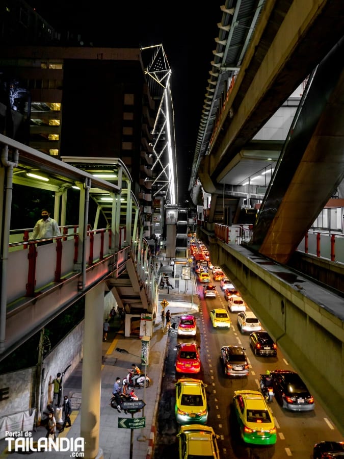 Zona de Siam de noche en Bangkok