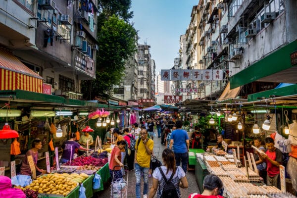 Reclamation Street Market en Yau Ma Tei, Hong Kong Reclamation Street Market en Yau Ma Tei, Hong Kong