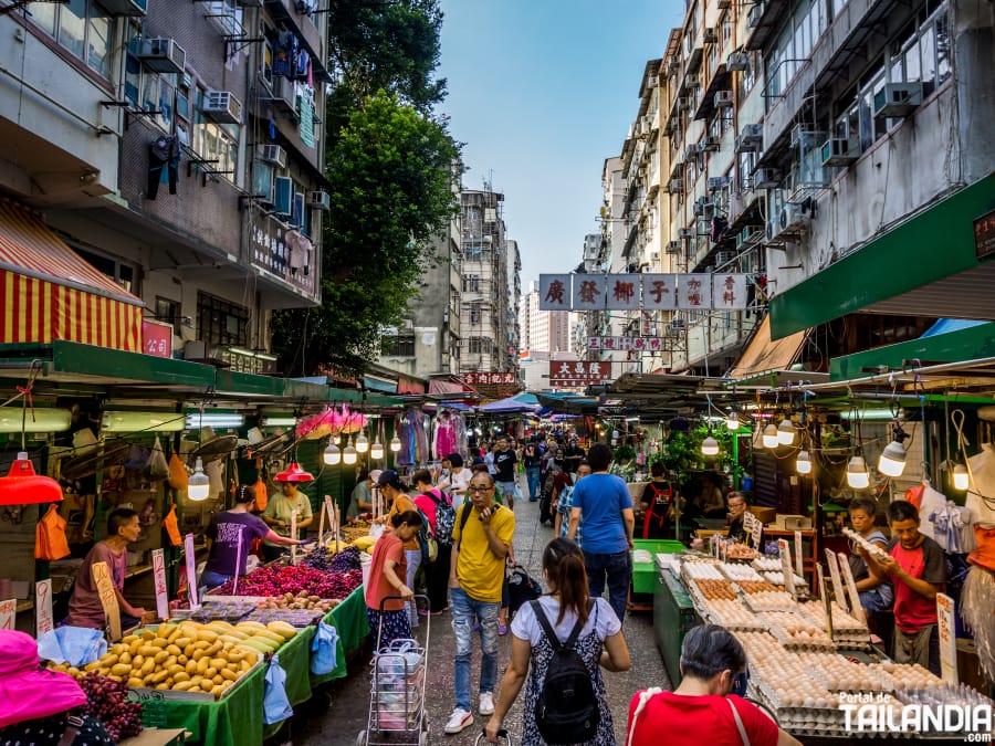 Reclamation Street Market en Yau Ma Tei, Hong Kong