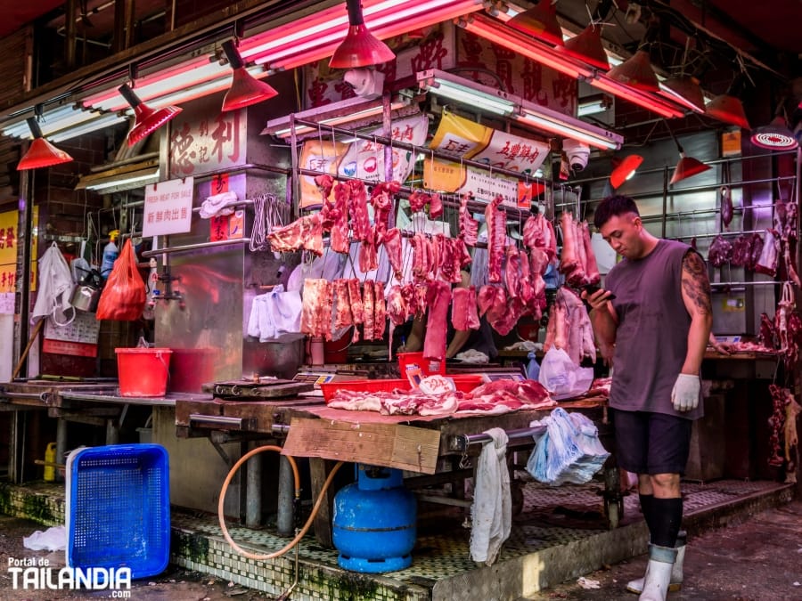 Vendiendo carne en Reclamation street