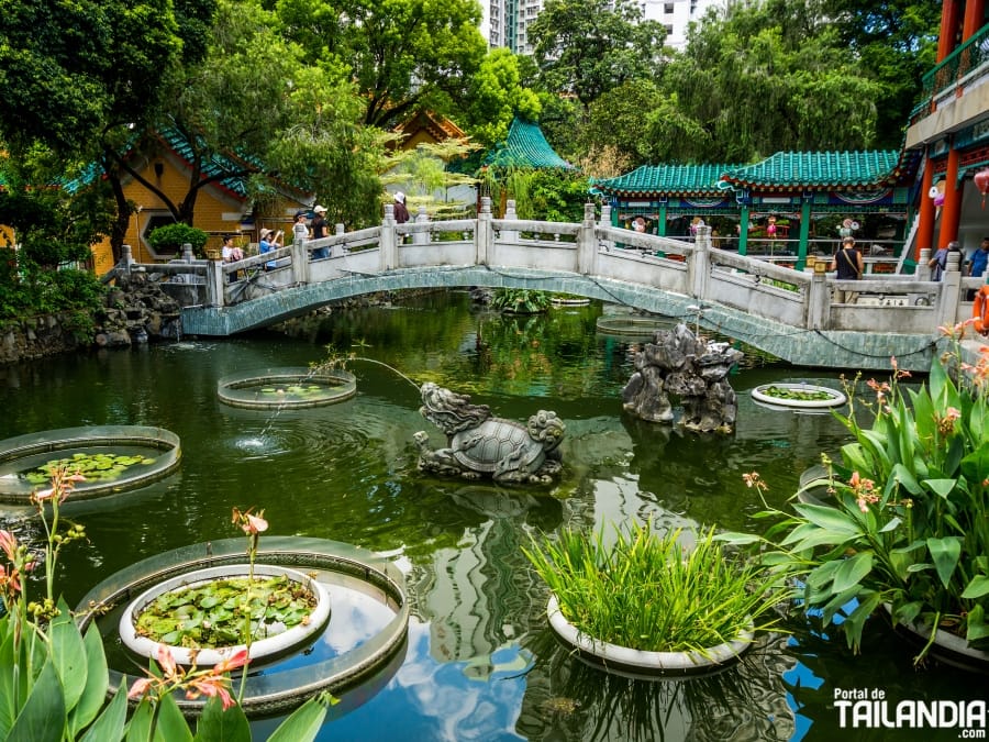 Estanque del jardín good wish garden en Hong Kong