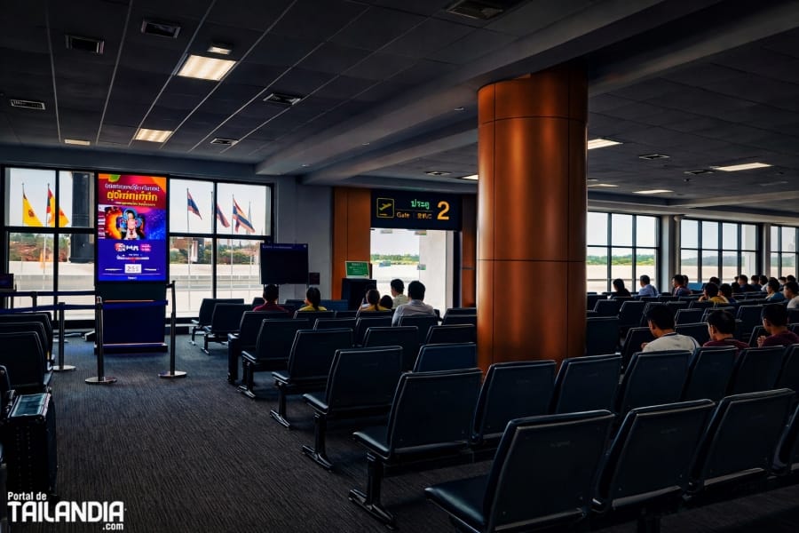 Sala de embarque aeropuerto de Isaan